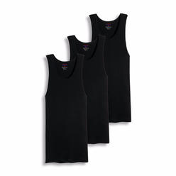 Maggshop 3-6 Packs Mens 100% Cotton Tank Top A-Shirt Wife Beater Undershirt Ribbed Black