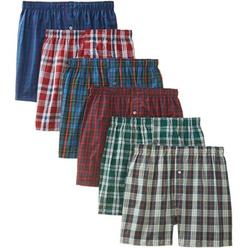 Maggshop 8 Pack Men's Checker Plaid Woven Shorts Assorted Boxers Cotton Blend Trunks Underwear