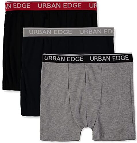 3 Pack Urban Edge Men's Underwear Multipack Boxer Briefs, Assorted