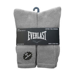 Everlast&reg; 6 Pair Everlast Men's Over The Calf Tube Socks | Socks Size 10-13, Shoe Size 6-12 | Grey, Black, & White