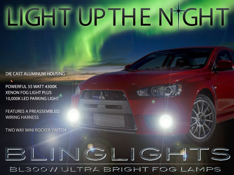 blinglights 2007-2016 Mitsubishi Lancer Evolution X Fog Lamps Driving Lights by BlingLights