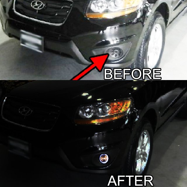 Blinglights 2010 2011 2012 Hyundai Santa Fe Halo Fog Light Lamp Kit By Blinglights
