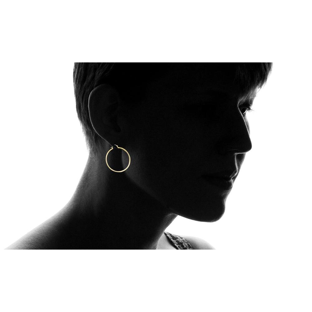 Bonjour Jewelers 14K Solid Gold 40mm Hoop Earrings