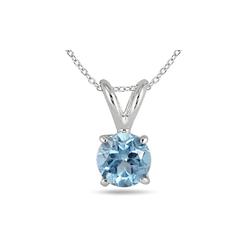 Bonjour Jewelers 4 Cttw Round Aquamarine 18 Inch Necklace In 14k Gold Plated
