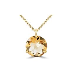 Bonjour Jewelers 1 Cttw Round Citrine 18 Inch Necklace In 14k Gold