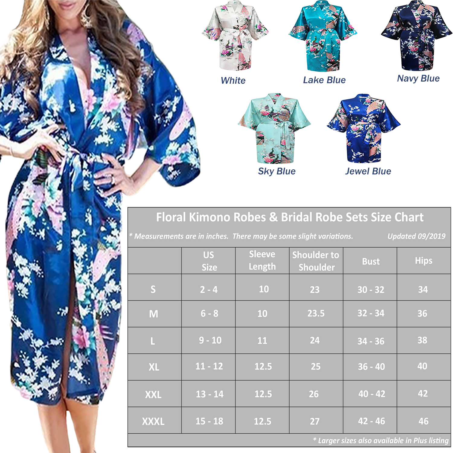 Gifts Are Blue Floral Bridal Party Bride Bridesmaid Robes Sets Sizes 2 20 Set Of 6