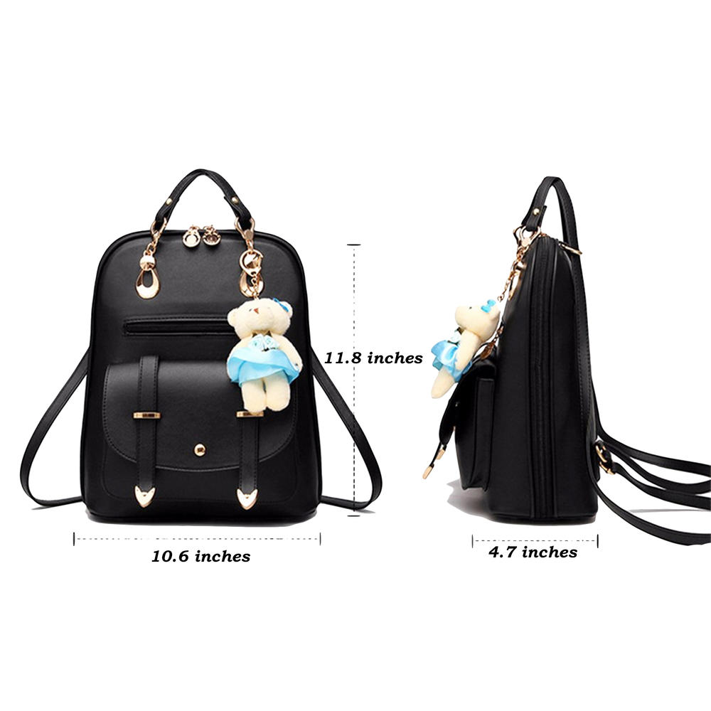 Gifts Are Blue Classic Fashion Backpacks with Teddy Bear Charm