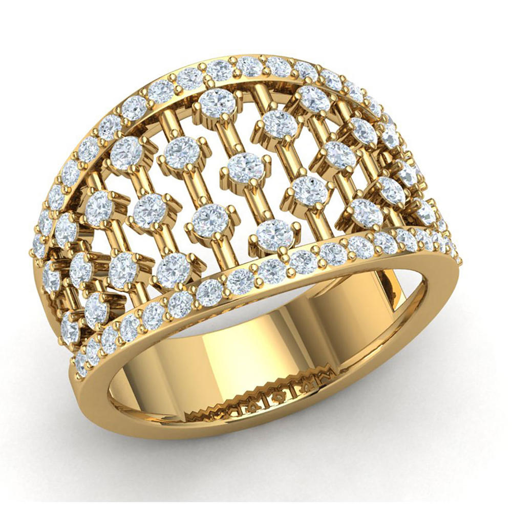 Jewel We Sell Genuine 1.5ctw Round Cut Diamond Bridal Modern Engagement Fancy Ring Anniversary 10K Yellow Gold