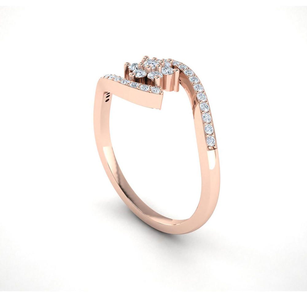 Jewel We Sell Real 0.3carat Round Cut Diamond Fancy Ladies Engagement Bridal Ring Anniversary 14K Rose Gold