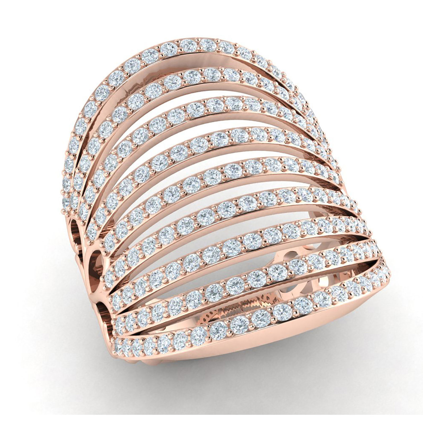 Jewel We Sell 1.5ct Round Cut Not Enhanced Diamond Men's Wide Cluster Wedding Band Ring Anniversary 10K Rose Gold