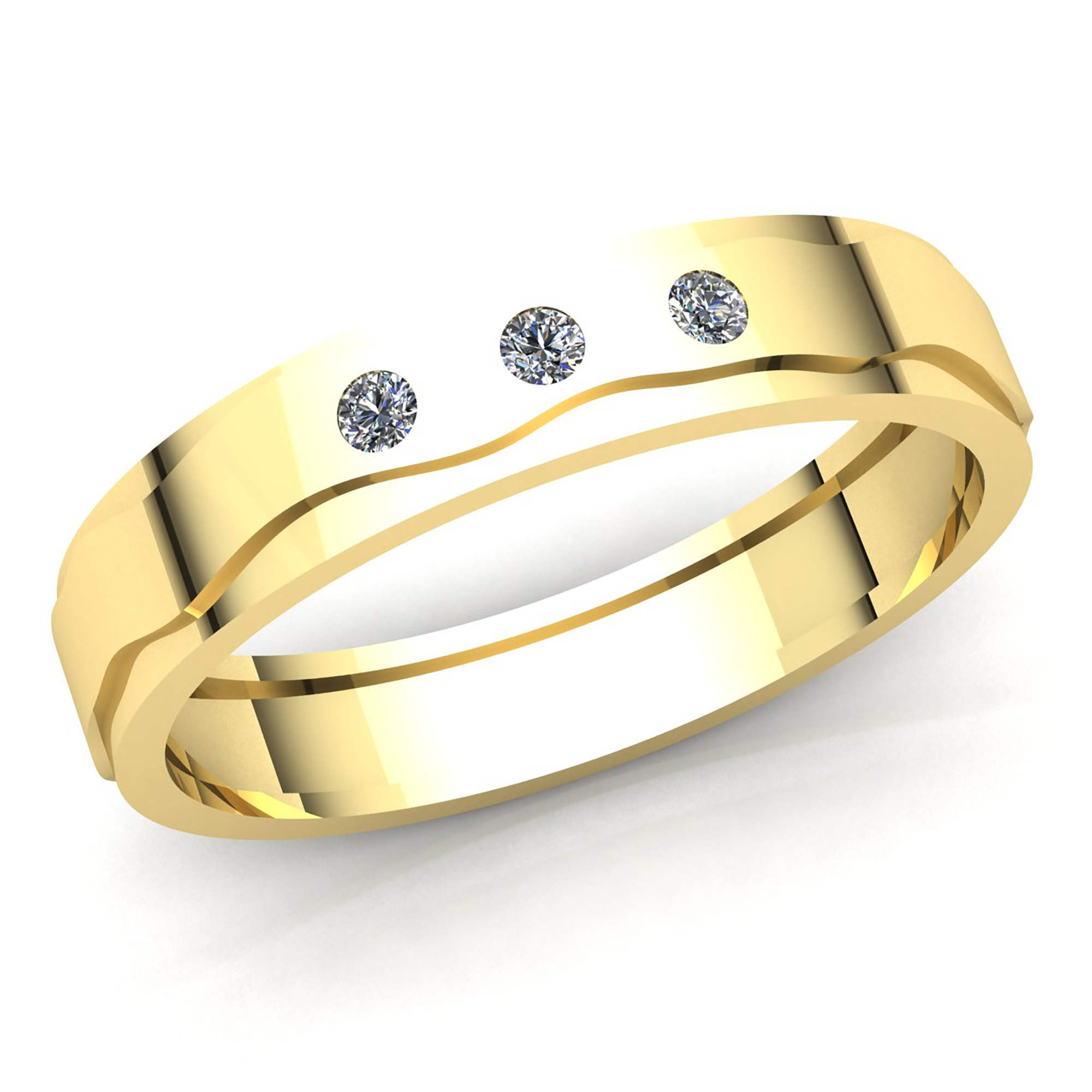 Jewel We Sell 0.33ctw Round Cut Diamond Mens 3 Stone Anniversary Wedding Band 10K White, Yellow or Rose Gold JK I1