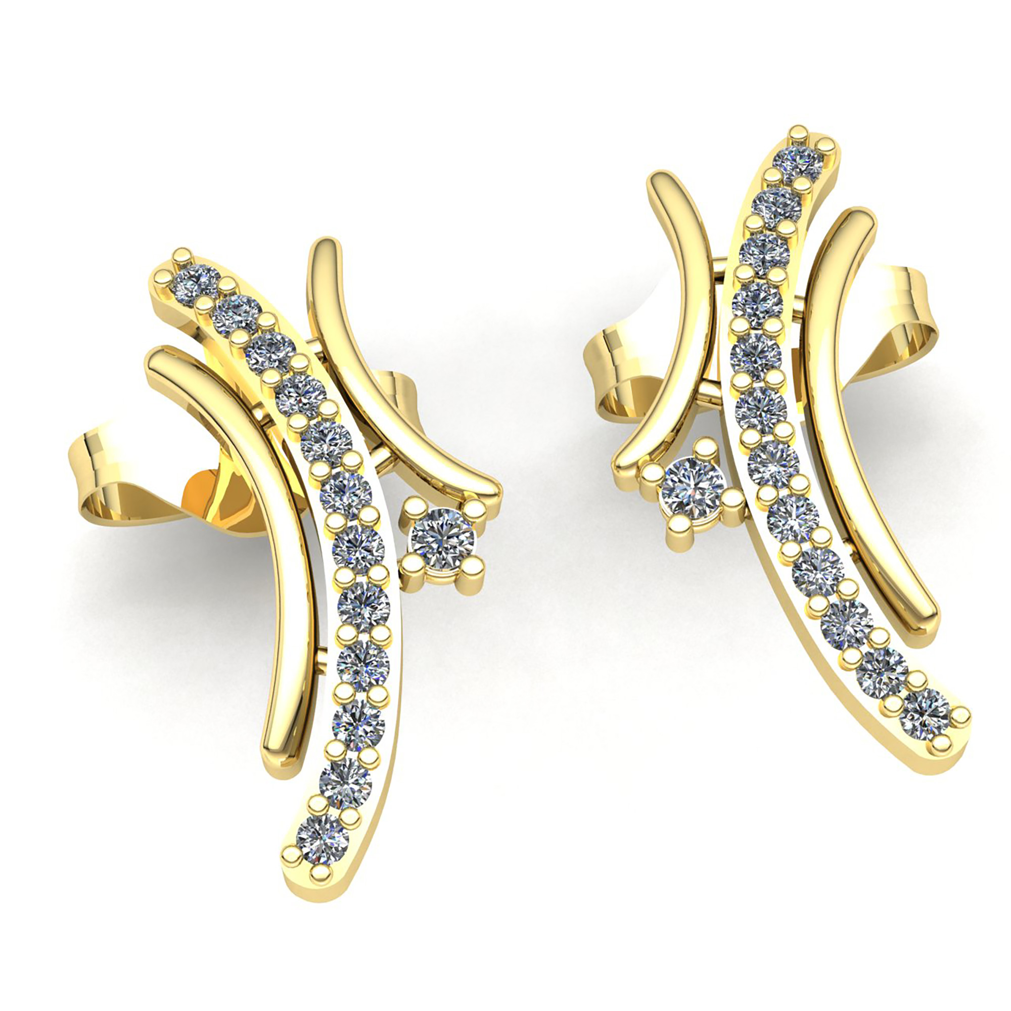 Jewel We Sell Genuine 3ctw Round Cut Diamond Women's Fancy Earrings 10K White, Yellow or Rose Gold J SI2
