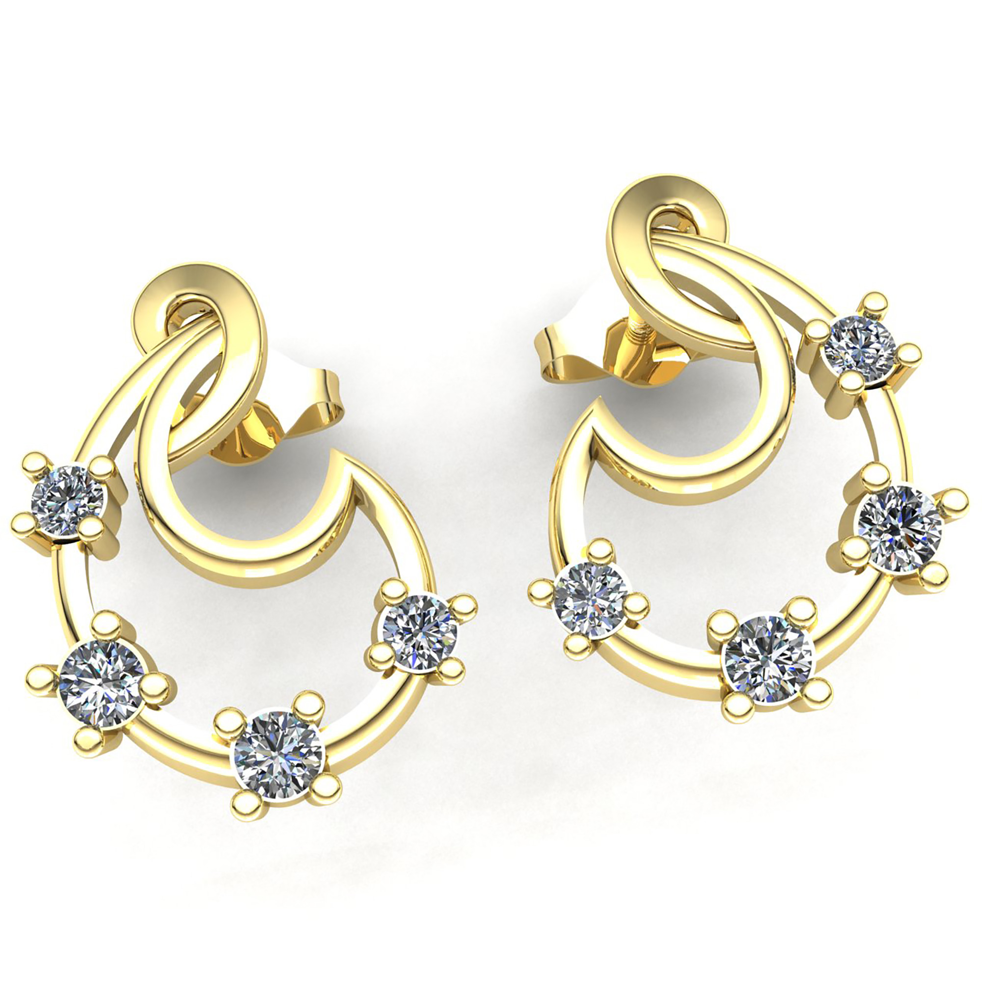 Jewel We Sell 0.75ct Round Cut Not Enhanced Diamond Ladies Fancy Earrings 14K White, Yellow or Rose Gold GH SI1