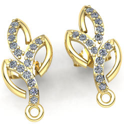 Jewel We Sell Genuine 2ct Round Cut Diamond Women's Fancy Earrings 18K White, Yellow or Rose Gold H SI2