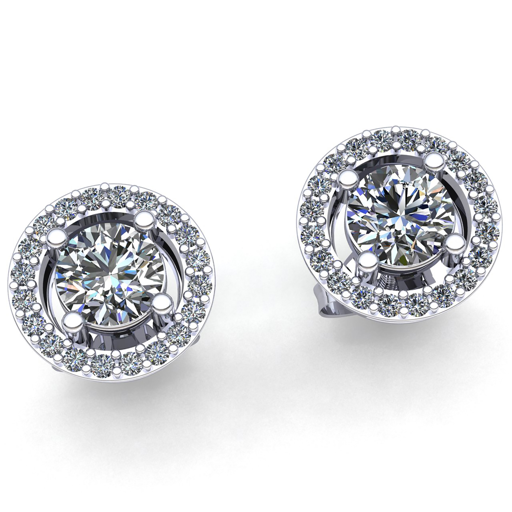 Jewel We Sell Genuine 0.5ctw Round Cut Diamond Ladies Round Stud Earrings 10K White, Yellow or Rose Gold J SI2