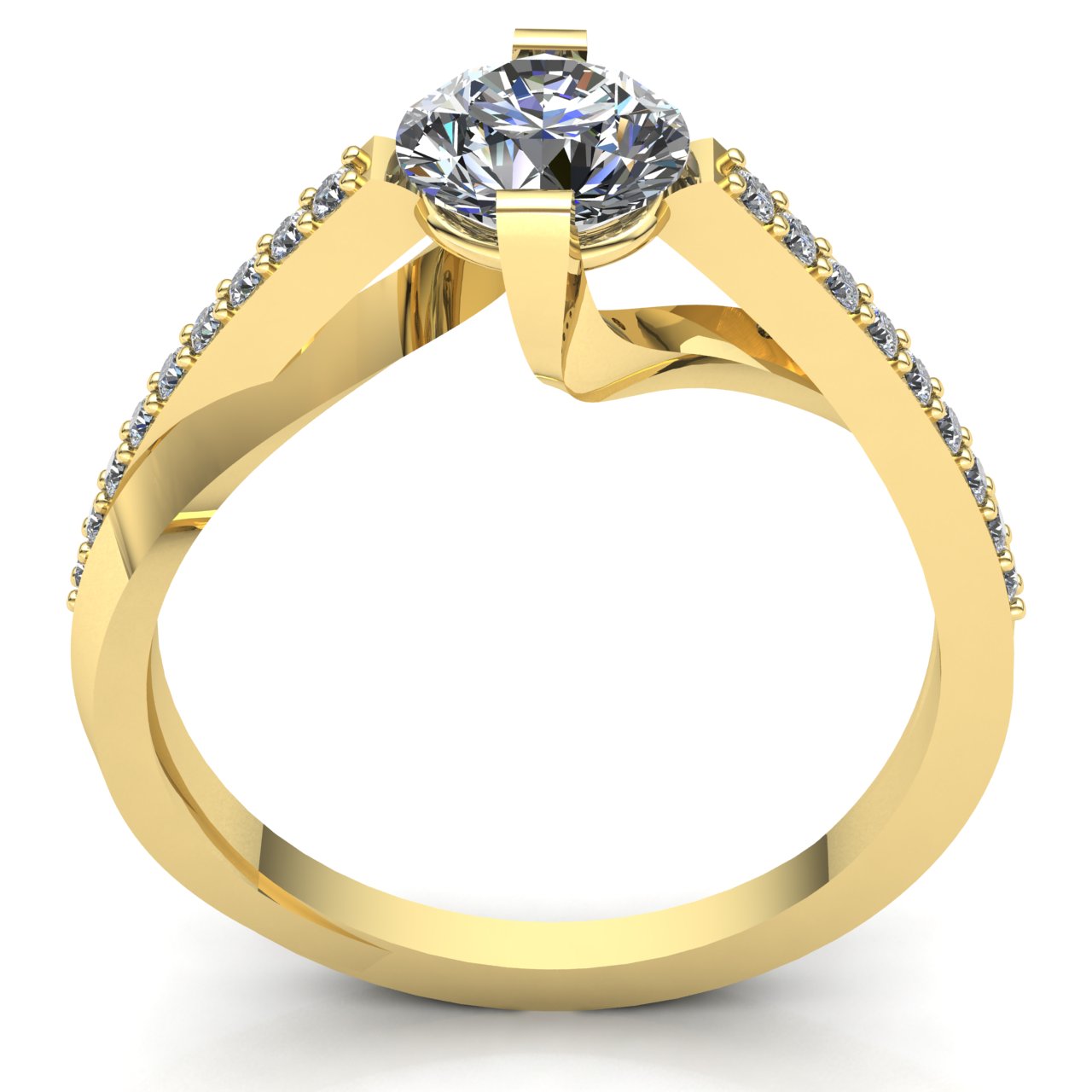 Jewel We Sell 0.33carat Round Cut Diamond Ladies Accent Solitaire Anniversary Engagement Ring Solid 18K White, Yellow, or Rose Gold F VS1