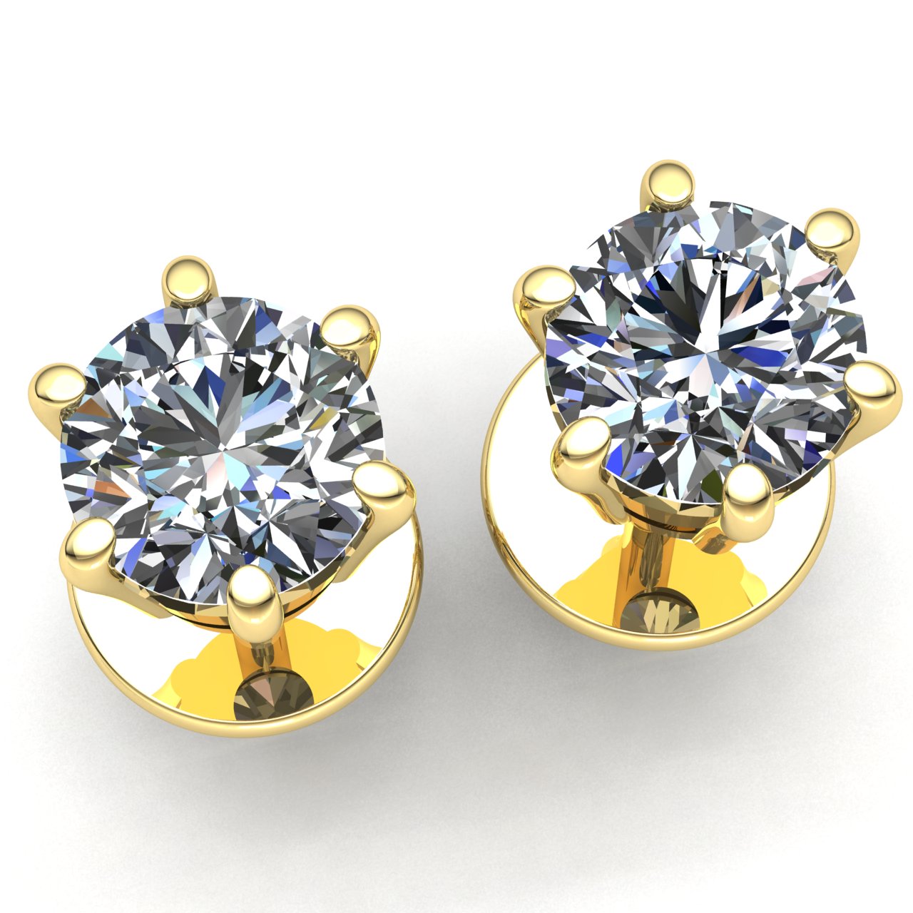 Jewel We Sell 1.25ctw Round Cut Diamond Ladies Casual Solitaire Stud Earrings Solid 18K White, Yellow, or Rose Gold G SI1
