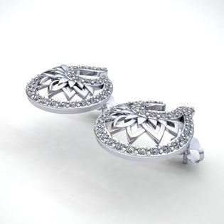 Jewel We Sell 3ct Round Cut Diamond Ladies Lotus Flower Stud