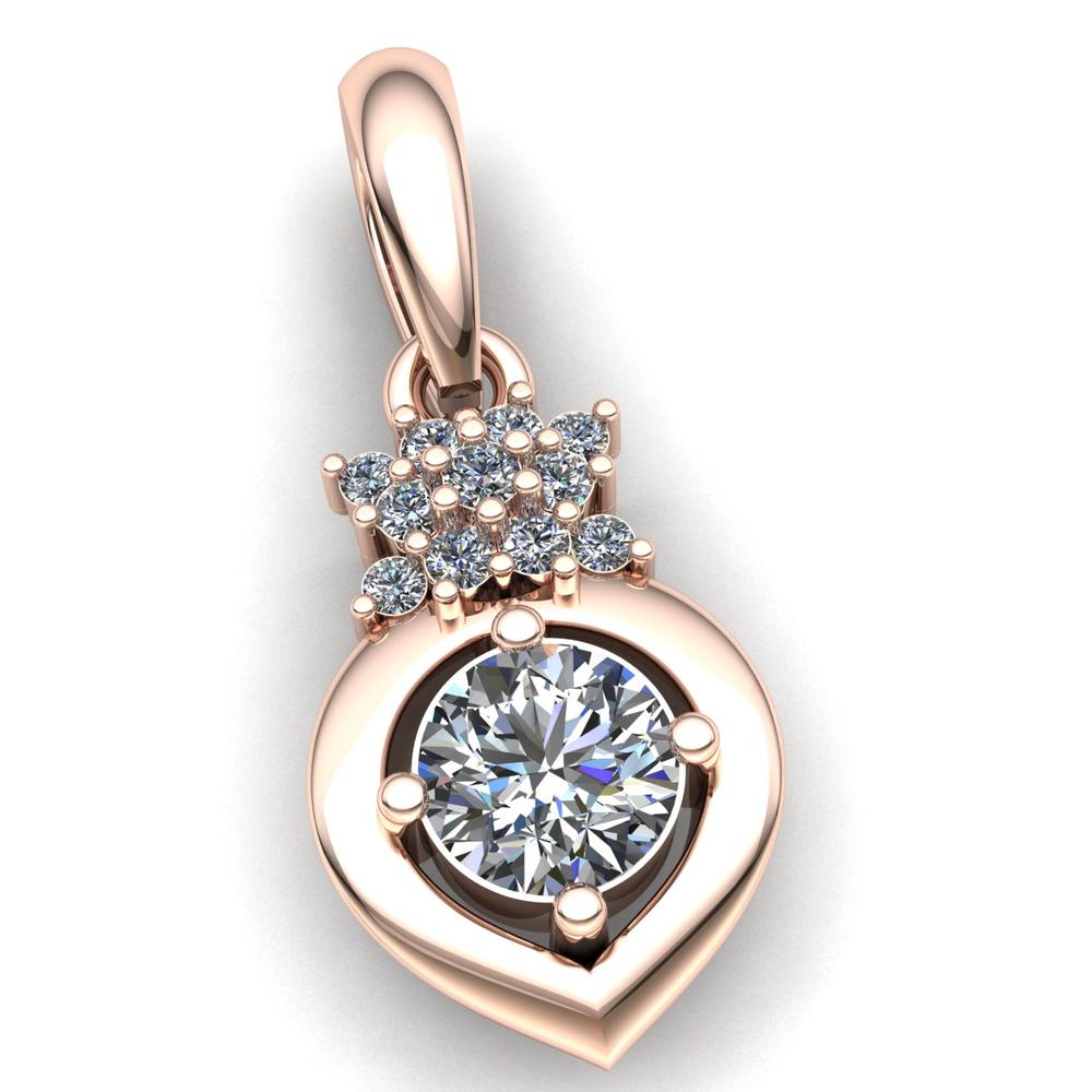 Jewel We Sell Genuine 0.5ct Round Cut Diamond Ladies Cluster Halo Solitaire Pendant Solid 14K Rose Gold FG VS
