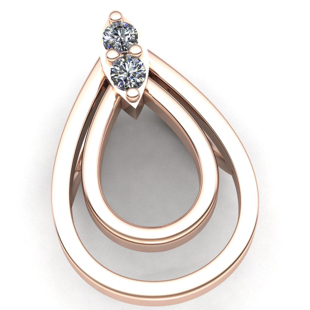 Jewel We Sell 0.75ctw Round Brilliant Cut Diamond Ladies Together Forever Couple Pendant 10K Rose Gold J SI2