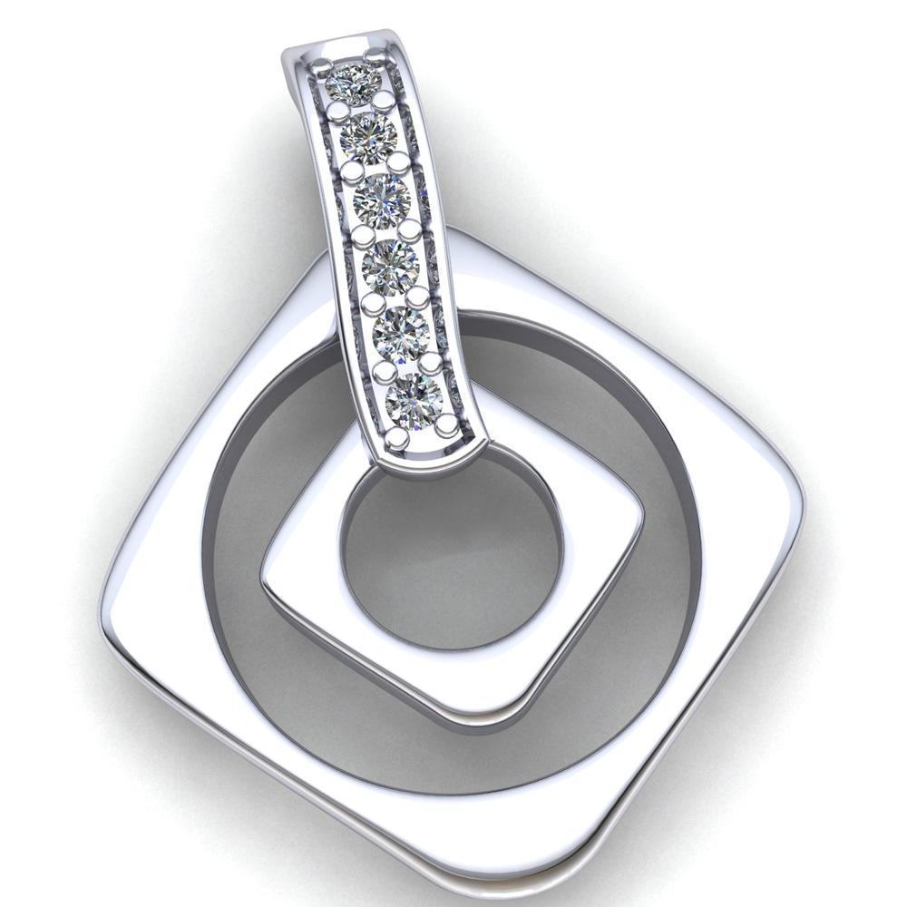 Jewel We Sell Genuine 1ct Round Cut Diamond Ladies Accent Bar Square Pendant Solid 18K White Gold G SI1
