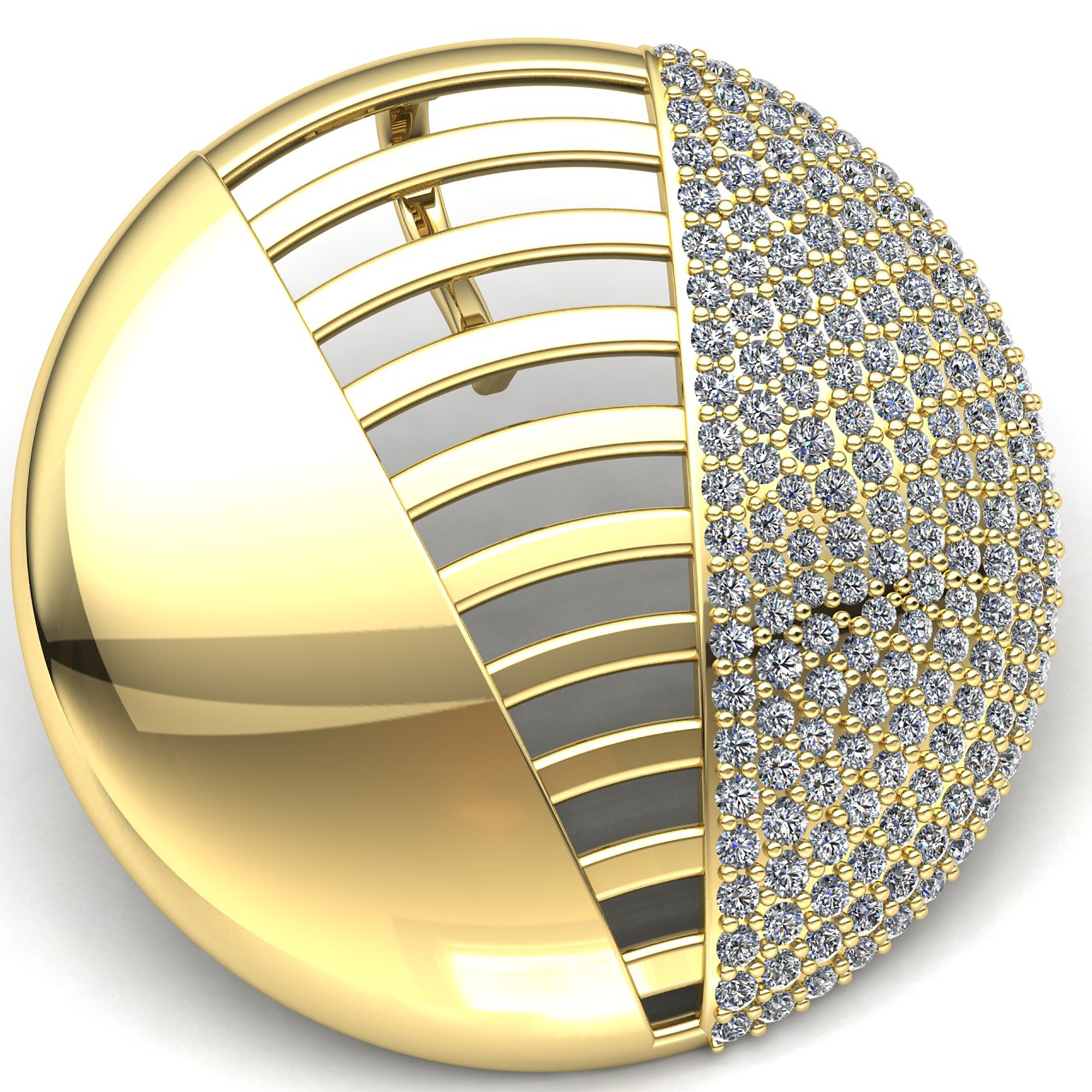 Jewel We Sell Genuine 1.50ct Round Cut Diamond Ladies Circle Pendant Solid 10K Yellow Gold GH SI1