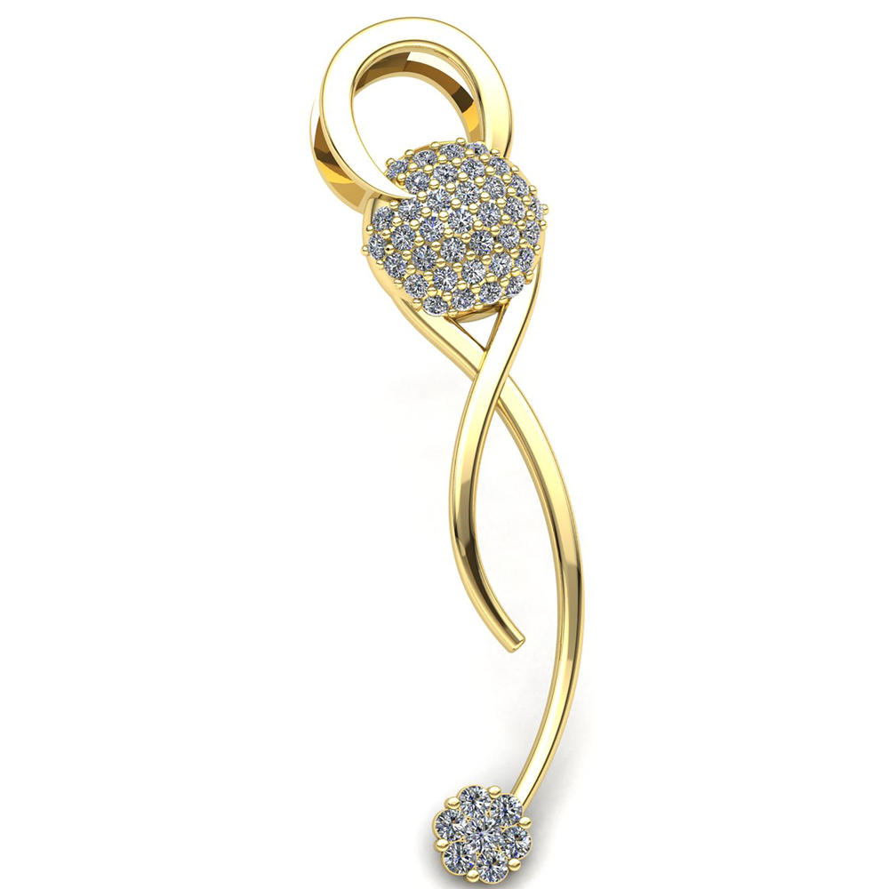 Jewel We Sell Genuine 0.33ctw Round Cut Diamond Ladies Cluster Infinity Pendant Solid 18K Yellow Gold FG VS2