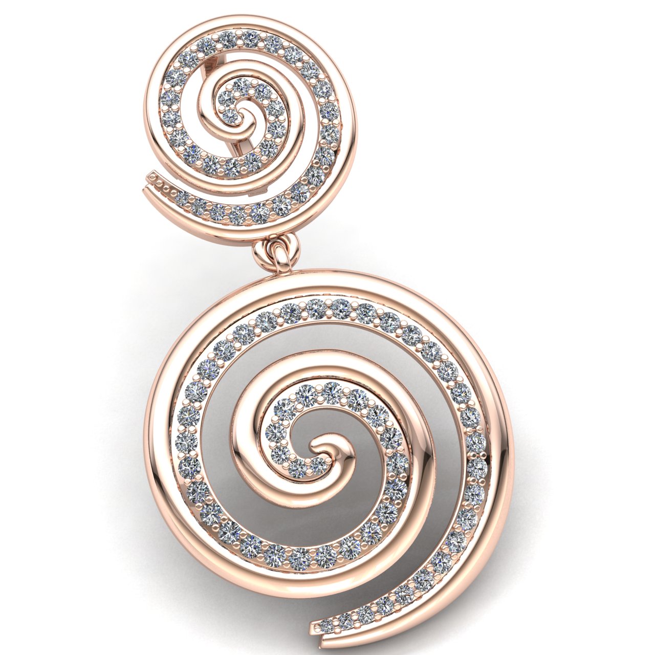 Jewel We Sell Genuine 0.75ctw Round Cut Diamond Ladies Spiral Circle of Life Pendant Solid 18K Rose Gold FG VS2