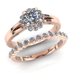 Jewel We Sell Natural 0.75carat Round Cut Diamond Ladies Bridal Halo Anniversary Engagement Ring 10K White, Yellow, or Rose Gold JK I1