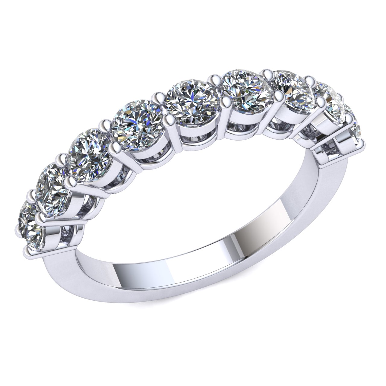 Jewel We Sell Genuine 1.65carat Round Cut Diamond Ladies Bridal Basket Half  Eternity Band Ring Solid 14k White, Yellow or Rose Gold GH I1