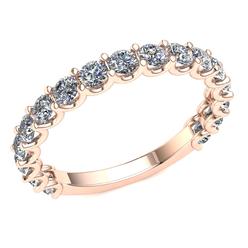 Jewel We Sell 1.5ct Round Cut Diamond Ladies Bridal U Prong Matching Eternity Band With Sizing Bar Ring 14k White, Yellow or Rose Gold GH I1