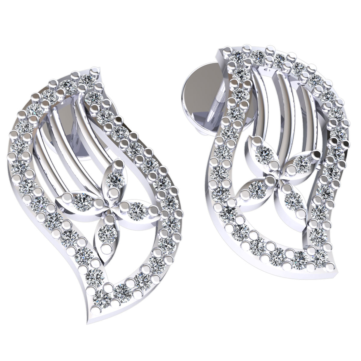 Jewel We Sell Natural 0.25carat Round Cut Diamond Ladies Small Drop Earrings Solid 14K White, Yellow or Rose Gold GH I1