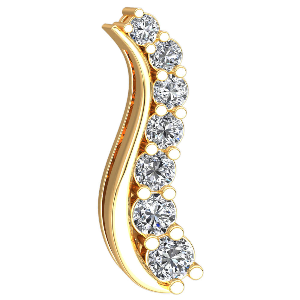Jewel We Sell Genuine 0.55ct Round Cut Diamond Ladies Weavy Journey Pendant Solid 18k White, Yellow or Rose Gold H SI2