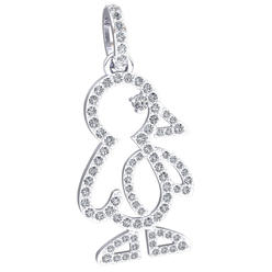 Jewel We Sell 0.4ct Natural Round Cut Diamond Ladies Charm Penguin Pendant Solid 18k White, Yellow or Rose Gold FG VS2