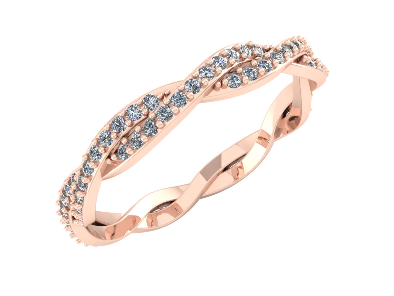 Jewel We Sell Genuine 1.00Ct Round Diamond Women's Twist Anniversary Wedding Eternity Band Ring 14k Gold H SI2