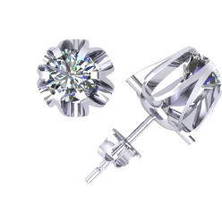 Jewel We Sell 1.50Carat Round Cut Diamond Buttercup Stud Earrings 14k White or Yellow Gold Prong G SI1