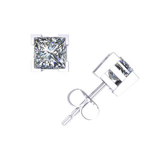 Jewel We Sell 1 5ct Princess Cut Diamond Solitaire Stud Earrings