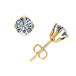 Jewel We Sell Genuine 1.50Ct Round Diamond Stud Earrings 14k White or Yellow Gold Prong Push Back GH I1