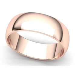 Jewel We Sell Domed Plain Band Ring Men Womens 6mm Solid 10k Rose, White or Yellow Gold
