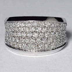 NYC Womens Diamond Wide Wedding Band Ring 14K White Gold 1.36 ct