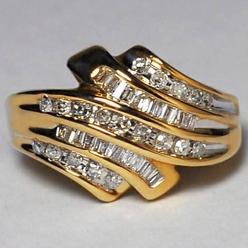 NYC Womens Diamond Cocktail Bypass Band Ring 10K Yellow Gold 1.14 ct
