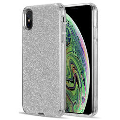 Nakedcellphone Hybrid Glitter Flex Skin Case Hard Cover for Apple iPhone XS Max (10s Max)