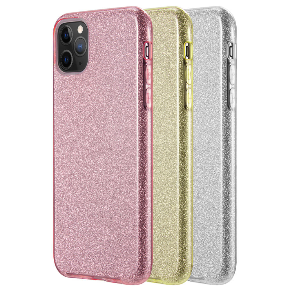 Nakedcellphone Sparkling Glitter Hybrid Flex Skin Case Cover for Apple iPhone 11 Pro Max (6.5")