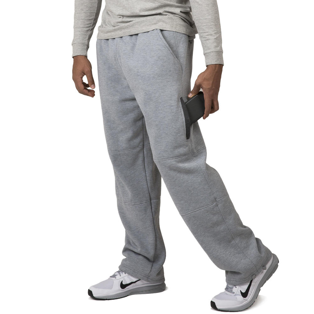 Download Vibes Men's Heather Gray Fleece Sweatpants Zipper Cargo ...