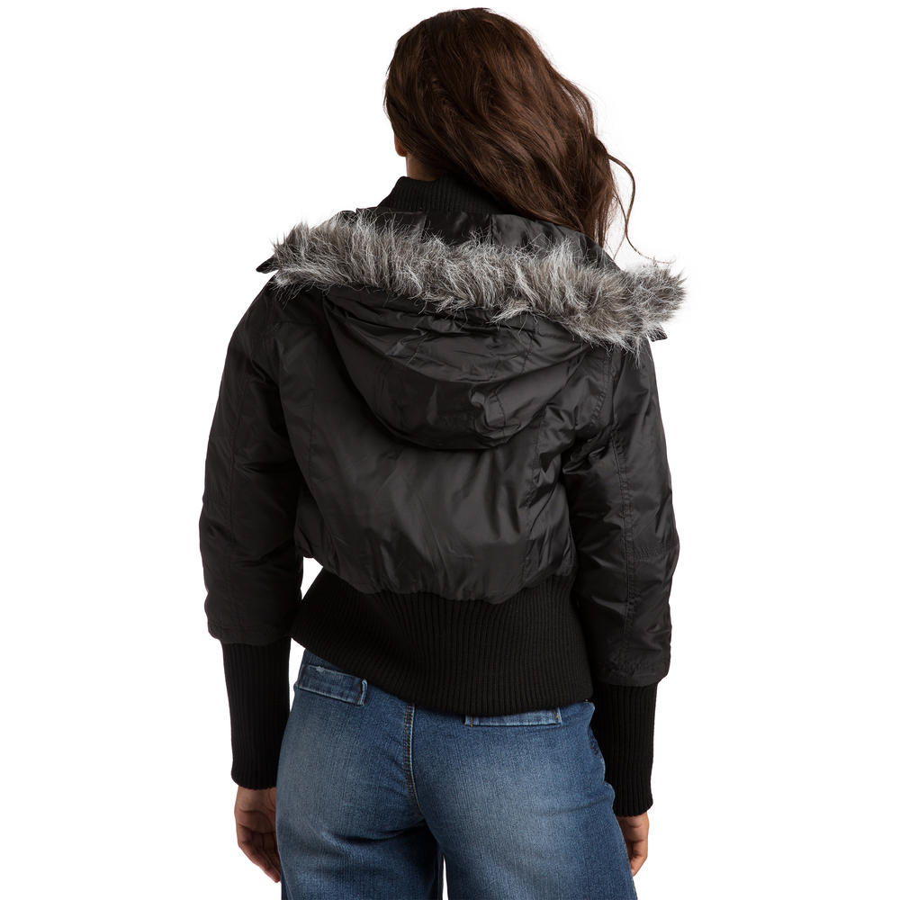 Sweet Vibes Womens Puffy Down Jackets Luxury Faux Fur Hood Wide Rib Waist Cuff Sweet Vibes Womens Puffy Down Jackets Luxury Faux Fur Hood Wide Rib Waist Cuff