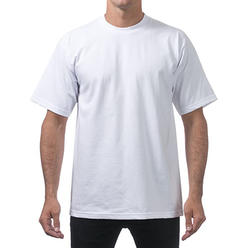 pro club 3 Pack Pro Club Men's Heavyweight Short Sleeve Tee T-Shirt - Snow White - Medium