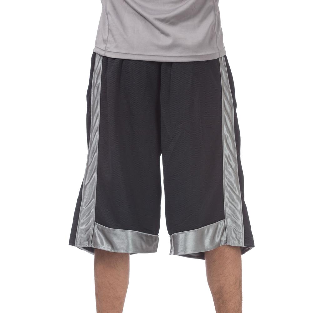 Pro Club Men's Heavyweight Mesh Basketball Shorts - Black/Gray - Medium