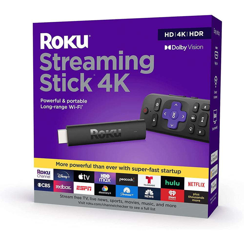 Roku Streaming Stick 4K 2021 Streaming Device 4K/HDR/Dolby Vision with Roku Voice Remote and TV Controls