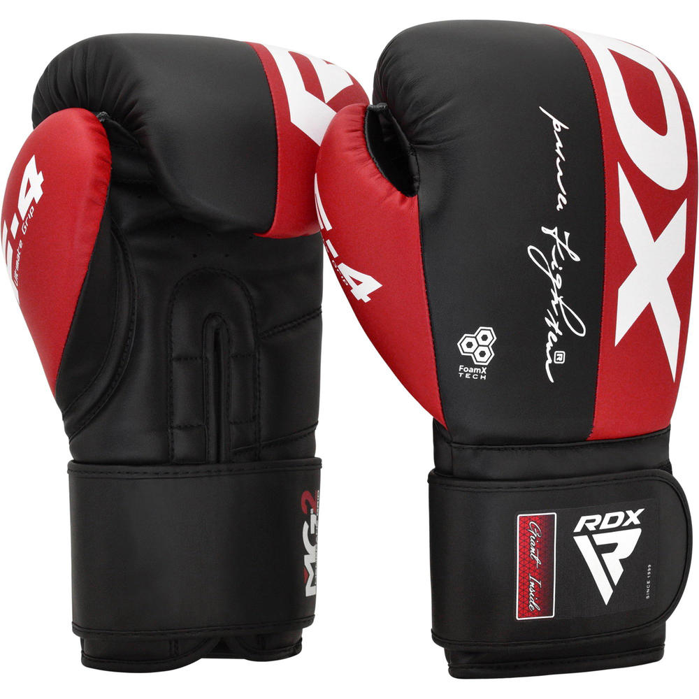 RDX REX F4 MMA, BJJ, Muay Thai, Kickboxing, Training Boxing Gloves - RED/BLACK - 14oz