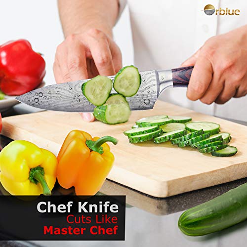 Orblue Chef Knife, 8-Inch High Carbon German Stainless Steel Kitchen Knife